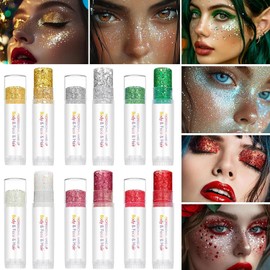 Stick De Purpurina Para El Rostro Stick De Pintura Corporal 6 Colores Maquillaje Con Purpurina Para Festivales, Conciertos, , Carnavales, Eventos Musicales, Navidad, Temas De