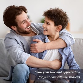 VNOX Mens Bracelets Silver Gifts : Daddy Curb Bracelet Stainless Steel Bracelet Gift for Men Dad Grandad Brother Soulmate Jewelry Gift Fathers Day Birthday Graduation Christmas Presents(Son)