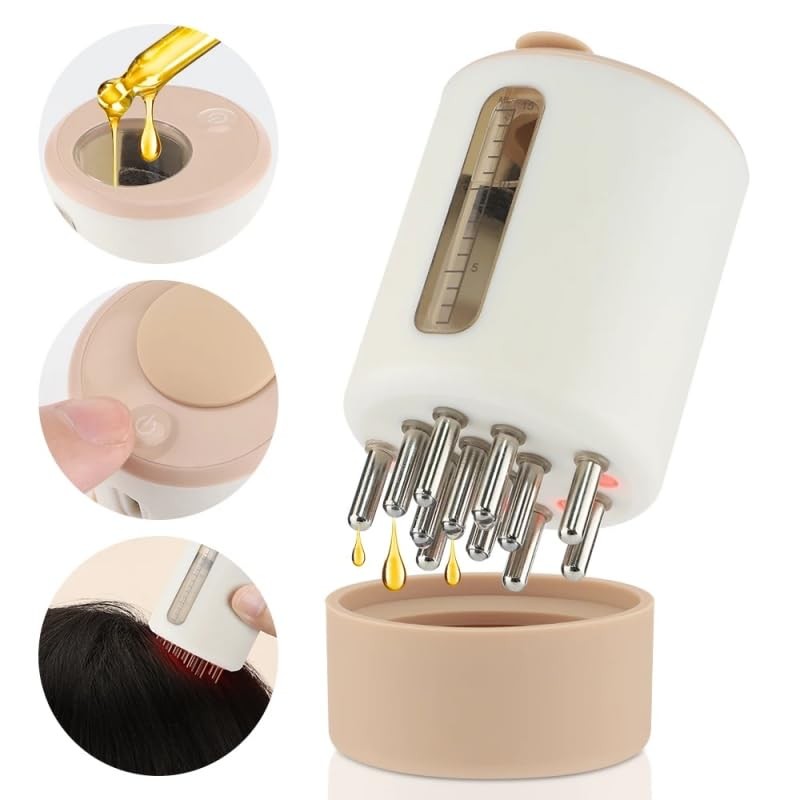 Electric Intelligence Scalp Massage Brush Applicator Hair Care Essential Oil