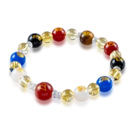 Yokohama Wakuwaku kan Lucky Bracelet auspicious design japan traditional luck money cool design Agate Onyx Tiger Eye Citrine crystal