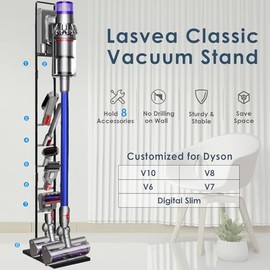 Lasvea Vacuum Stand for Dyson V6, V7, V8, V10, V11, V12, V15 Cordless Cleaners - Heavy Base Metal Bracket Holder, Accessory & Attachment Storage