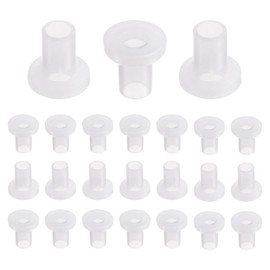 QUARKZMAN 24 Pieces Flange Sockets Plastic Bushings ID 4 mm x OD 5.5 mm x Length 10 mm Nylon Bushings, White