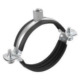 sourcing map 75mm Rigid Pipe Strap Clamps, Carbon Steel Pipe Bracket Tube Clip M8/M10 Nut Size for Water Tube Pipe 1 Pcs