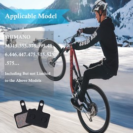 Ruikdly Brake Pads Bicycle 4 Pairs Shimano Brake Pads Resin Disc Brake Pads Bicycle Brake Pads Tektro B01S Semi-Metallic Wear Resistant M315.355.375.395.416.446.447.475.515.525.575