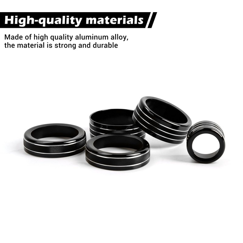 RT-TCZ for Silverado Headlight AC Knob Trim Rings for Chevy