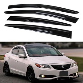 Fits for 2013-2022 Acura ILX 3D Wavy Mugen Style Window Visors Rain Guards Wind Deflectors / 2014 2015 2016 2017 2018 2019 2020 2021