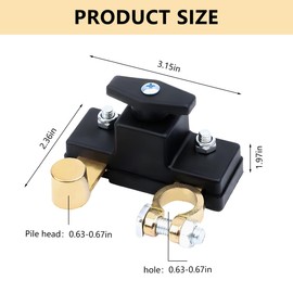 Sandfren Car Battery Disconnect Switch, 12V 24V Quick Disconnect Vehicle Shut Off Switch, Heavy Duty Auto Battery Power Kill Isolator Accessories, Universal for SUV, Sedan, Truck