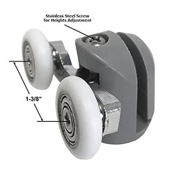 Shower Door 7/8" Diameter Ball Bearing Double Roller Assembly for Sliding Shower Doors