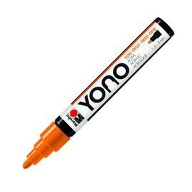 Marabu 12400103324 12400103324-YONO Marker, NEON-ORANGE 324, versatile acrylic pen with Japanese bullet tip, water-based, non-fading and waterproof, for almost all surfaces, 1.5-3 mm