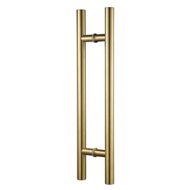 TOGU TG-6012 24 inches Solid Standoffs Heavy-Duty Commercial Grade-304 Stainless Steel Push Pull Door Handle/Barn Door Pull Handle/Glass Pulls, Satin Gold Finish