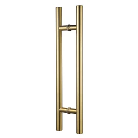 TOGU TG-6012 24 inches Solid Standoffs Heavy-Duty Commercial Grade-304 Stainless Steel Push Pull Door Handle/Barn Door Pull Handle/Glass Pulls, Satin Gold Finish