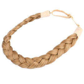 Bobiya 3 hebras de pelo sintético trenzado clásico grueso trenzado trenzado elástico para mujeres y niñas, accesorio de belleza, 55 g, Café dorado