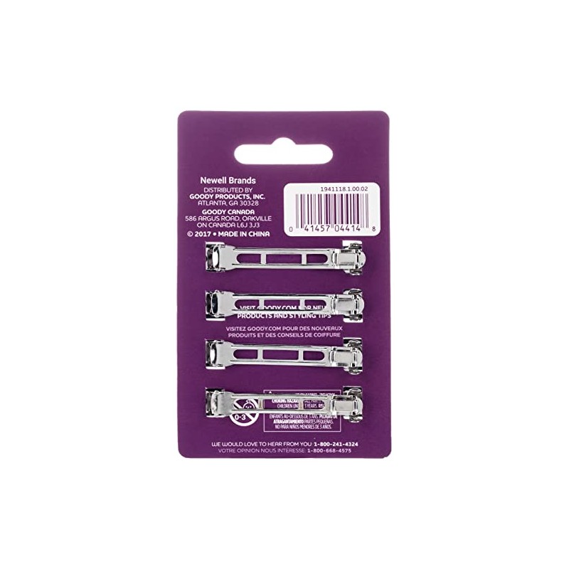 Goody -Womens Classic Oblong Autoclasp 4 Ct Color May Very,