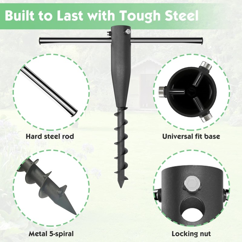 DEROFIT Heavy Duty Metal Umbrella Base, Portable, Adjustable, and Multi-Use
