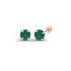 Solid 14K Rose Gold 3mm Round Created Green Emerald May