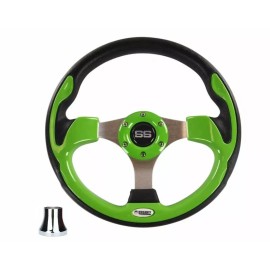 Huskey Lime Green Premium Golf Cart Steering Wheel w/ Adapter for Club Car DS
