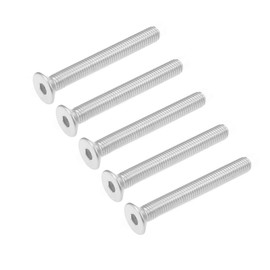 uxcell M8x65mm Flat Head Machine Screws Inner Hex Screw 304 Stainless Steel Fasteners Bolts 5Pcs