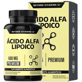 Beyond Vitamins | Ácido Alfa Lipóico (ALA) 600mg por cápsula, potenciado con Cúrcuma | Alpha Lipoic Acid de 1 sóla cápsula al día | 2 meses | Cápsulas Veganas, apto para todas las dietas