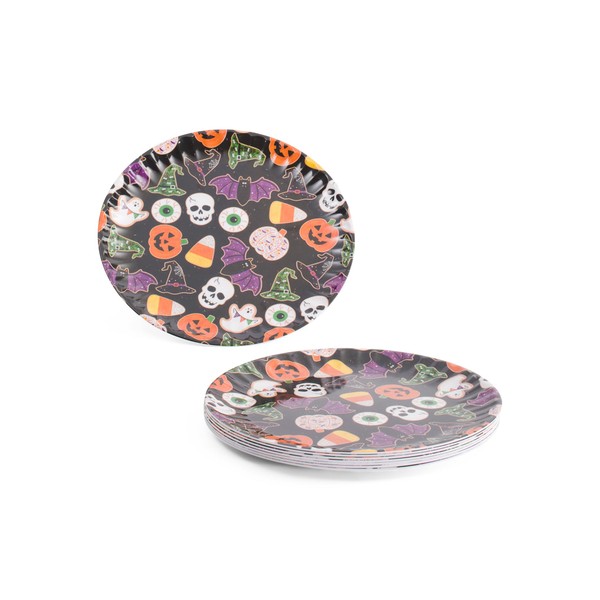 cupcakes and cashmere Halloween Cookie Melamine Dinner Plates, Set of