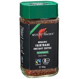 Mount Hagen Organic Fair Trade Caffeinated Instant Coffee 3.5 oz (100 g) Natural Caffeine Removal Process Cuts 99.7% Caffeine Aroma