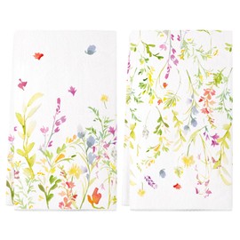 Siilues Spring Kitchen Towels, 18x26 Inch Wildflower Floral Dish Towels Seasonal Summer Holiday Decoration Hand Towels Set of 2