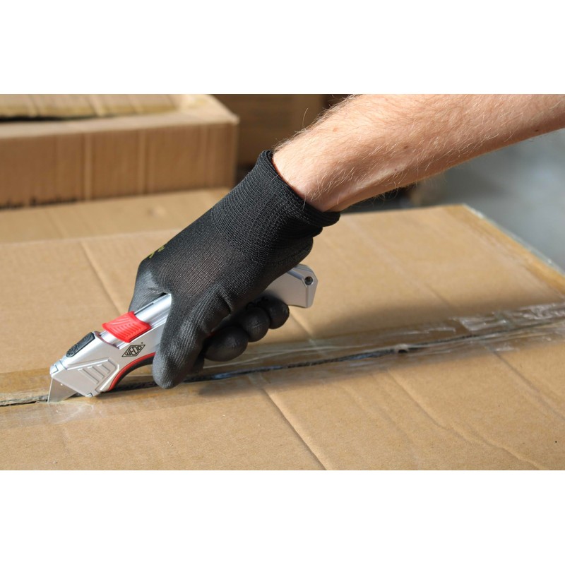 Wedo 078825 78825 Safety Cutter Aluminium/Automatic Blade Retraction/Lightweight Aluminium Casing/Rubber