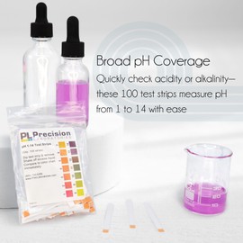 Eisco - pH Test Strips 1-14 - 100 Strips in 1 Bag for Quick and Accurate pH Testing in Labs, Classrooms, and Educational Use