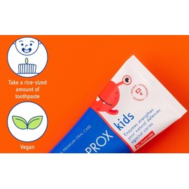CuraproxToothpaste Kids Strawberry Fluoride Free Toothpaste for Children Aged 2-6 Years with Mild Strawberry Flavour, 60ml - SLS Free, Microplastic Free & Triclosan Free