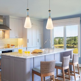 FALINNEAD Pendant Light Fixture Modern Pendant Lighting Hanging Lamp Milk White Glass Fixtures for Kitchen Island Dining Room Bedroom