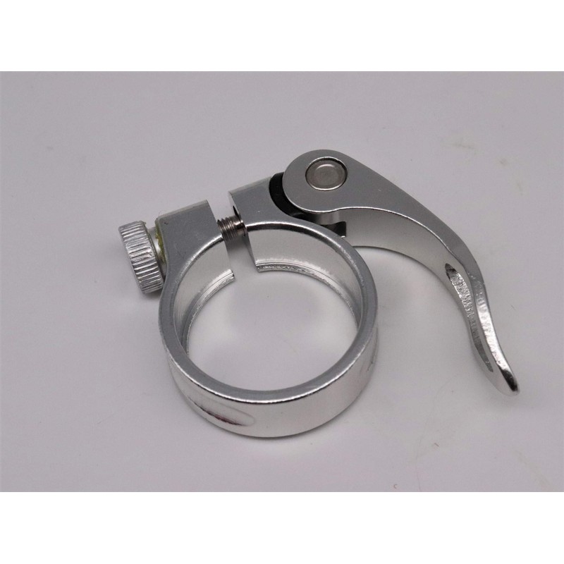 Aluminium bicycle seat clamp complete with quick release saddle clamp