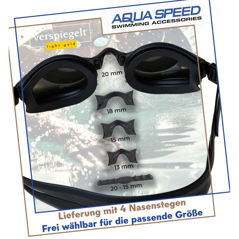 Aqua Speed Lumina Swimming Goggles with Optical Lenses, Dioptre Area,