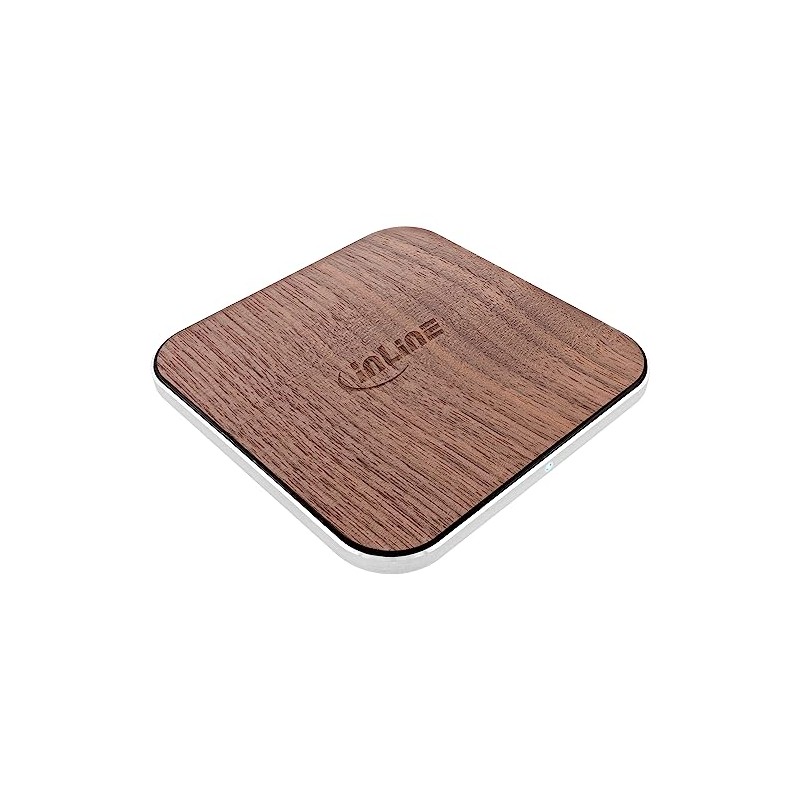InLine® Qi Woodcharge, Wireless Fast Charger, Smartphone Wireless Charging, 5/7.5/10W/15W,