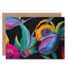 SILK SCARF PATTERN FLORAL COLOURFUL BLANK GREETINGS BIRTHDAY CARD ART