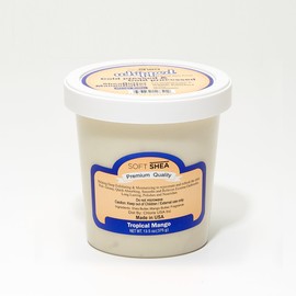SoShea Whipped Shea Butter Tropical Mango - Nourishes, Moisturizes & Renews | 100% African Pure Shea Butter | Cold-Pressed & Cold-Processed | No Dyes & Parabens | Vegan | 11.50oz / 236g