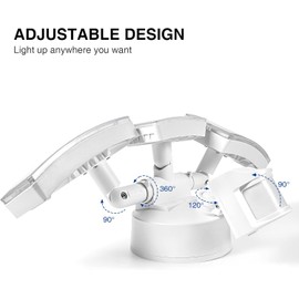 VLOSUN Flood Outdoor Lights, Dusk to Dawn Flood Lights Outdoor Adjustable 3 Head 40W Security Sensor Lights for Outside, Led Flood Light IP65 5700K ETL White for Yard Garage Porch House