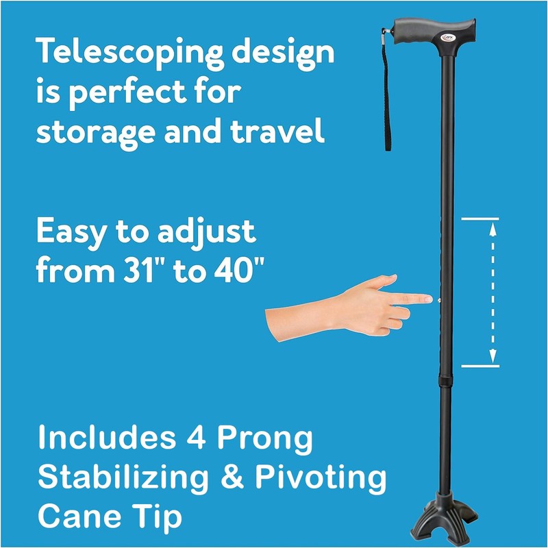 Carex Soft Grip Walking Cane with Pivot Tip - Height