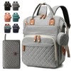 Diaper Bag Backpack for Girls Boys: Gray Toddler Diaper Bag