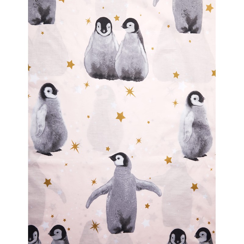 Rapport Home Starry Penguins Pink Duvet Cover Set Single
