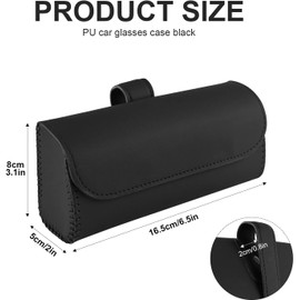 Homiliky Car Glasses Case Glasses Holders Car Sun Visor Leather Sunglasses Case Holder Clip Sunglasses Holder for Car Sun Visor with Cleaning Cloths for Most Car Models Interior Accessories