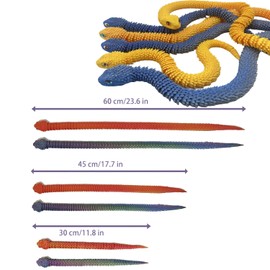 3D Printed Animals Snake Toys, 3D Printed Snake Movable Joint Fidget Toys,3D Printed Fidget Toys for Home Office Decor, 3D Printed Animals Toy Adults Fidget Toys (Fluorescent Blue, M)