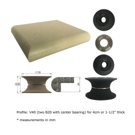 ADT V40 (1-1/2") Full Bullnose Vacuum Brazed Diamond Router Bit for MJ