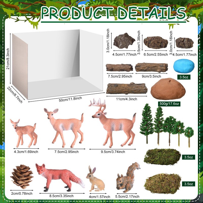 Simgoing Forest Diorama Kit Project Supplies Include Woodland Animals Figures