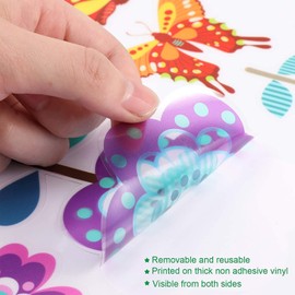 HNTR® Colorful Flower and Butterfly Window Stickers | 99-Piece Reusable PVC Decals | Spring & Summer Floral Window Clings for Glass Doors, Mirrors & Home Decor