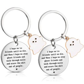 Wincredulous Inspirational Keyring,Best Friend Keychains Thank You Keyring Gifts Long Distance Friendship Gifts Funny Birthday Party Gifts for Him Her BBF Classmates (2, White)