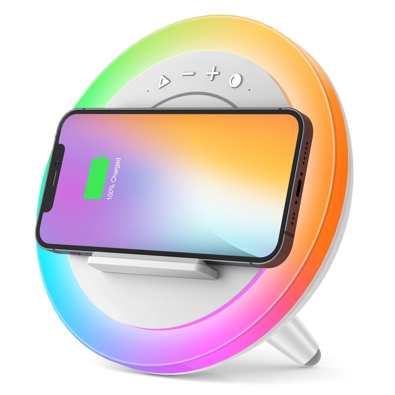 Swarmir Bluetooth Speaker with Lights, Wireless Charging Speaker, Best Birthday