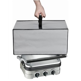 Heavy-Duty Dust Cover Compatible with Cuisinart Griddler GR-4NP1, GR-5BP1, GR-11, GR-6S | Waterproof, Bite-Resistant, Foldable Protector with Handles (Gray)