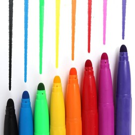 BANDIDOS Pack 8 Chunky Jumbo Fibre Pens - Thick Easy Grip Colourful Art Craft School Kids Felt Tip Markers