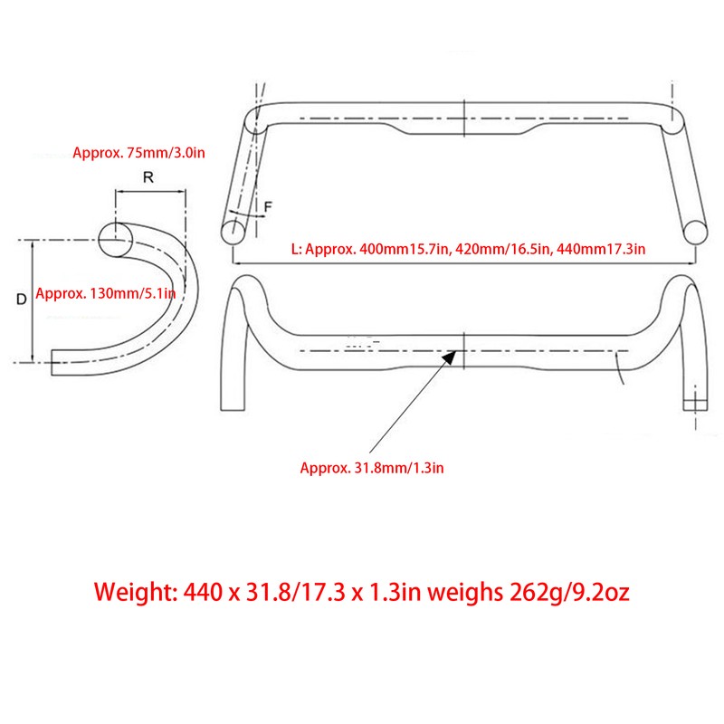 Bike Handlebars Carbon Fiber Shockproof Flexible Light Weight Bicycle Replacement