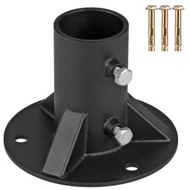 Insaga Chain Link Fence Post 2'' Floor Flange Base, Heavy Duty Round Fence Post Base, Chain Link Fence Parts for Metal Post with Floor Bracket, Mailbox Round Post Mount, Fit OD 1-7/8'' Pipe/Post