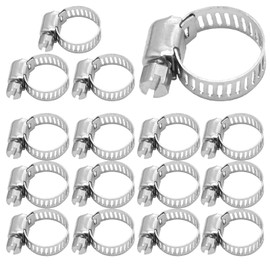 VIKKSAER 16Pcs Heavy Duty Hose Clamp, 304 Stainless Steel Cable Clamps, Adjustable Fuel Line Clamp for Automotive Radiator Garden (3/8-1 5/8inch)